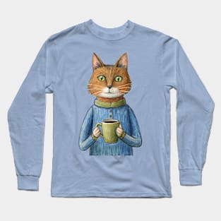 Just a Cat Who Loves Coffee Long Sleeve T-Shirt